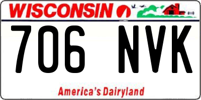 WI license plate 706NVK