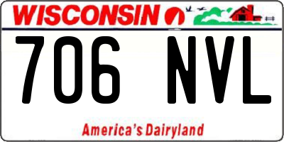 WI license plate 706NVL