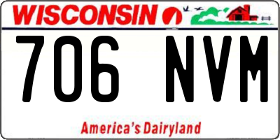 WI license plate 706NVM