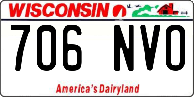 WI license plate 706NVO