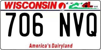 WI license plate 706NVQ