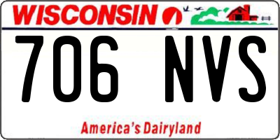 WI license plate 706NVS