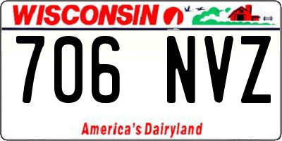 WI license plate 706NVZ
