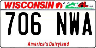 WI license plate 706NWA