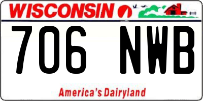 WI license plate 706NWB