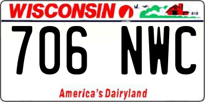 WI license plate 706NWC