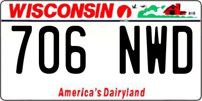 WI license plate 706NWD