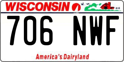 WI license plate 706NWF