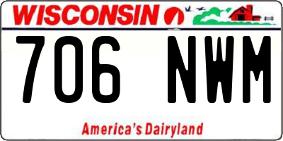 WI license plate 706NWM