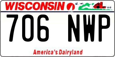 WI license plate 706NWP