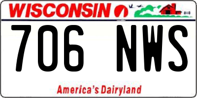 WI license plate 706NWS