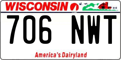 WI license plate 706NWT