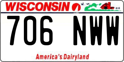 WI license plate 706NWW