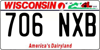 WI license plate 706NXB