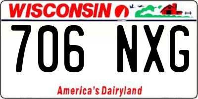 WI license plate 706NXG