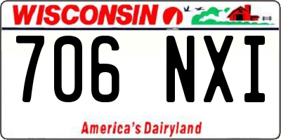 WI license plate 706NXI