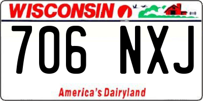 WI license plate 706NXJ