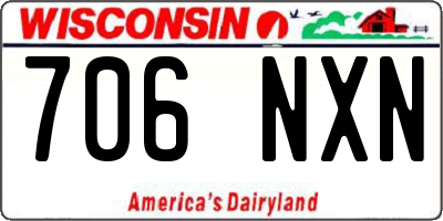 WI license plate 706NXN