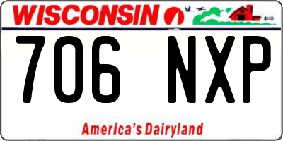 WI license plate 706NXP