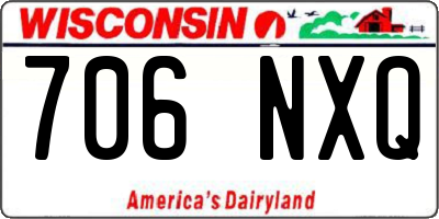 WI license plate 706NXQ