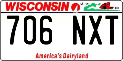 WI license plate 706NXT