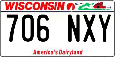 WI license plate 706NXY