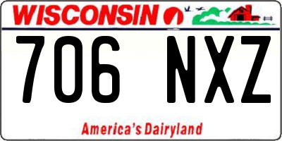 WI license plate 706NXZ