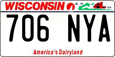 WI license plate 706NYA