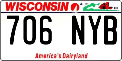 WI license plate 706NYB