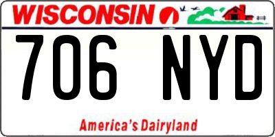 WI license plate 706NYD