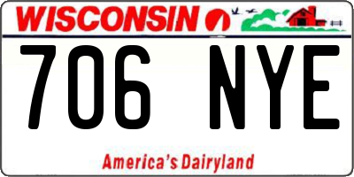 WI license plate 706NYE