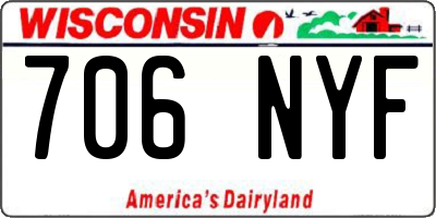 WI license plate 706NYF
