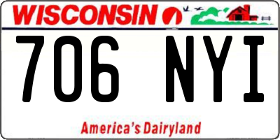 WI license plate 706NYI