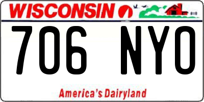 WI license plate 706NYO