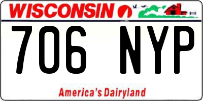 WI license plate 706NYP