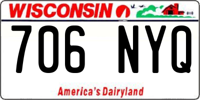 WI license plate 706NYQ