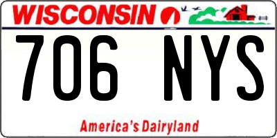 WI license plate 706NYS