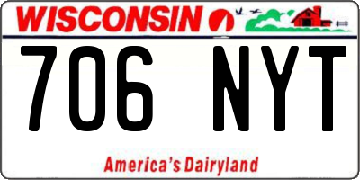 WI license plate 706NYT