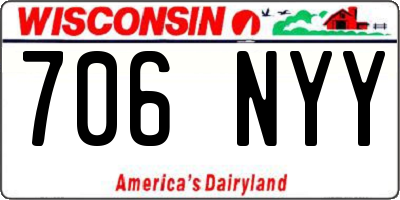 WI license plate 706NYY