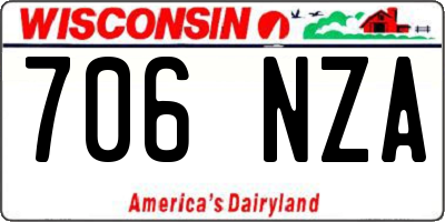 WI license plate 706NZA
