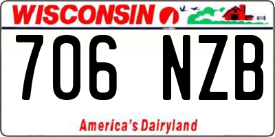 WI license plate 706NZB
