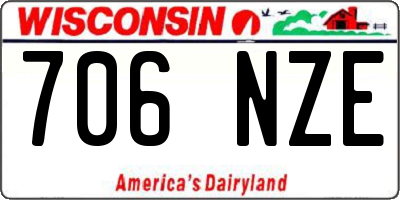 WI license plate 706NZE
