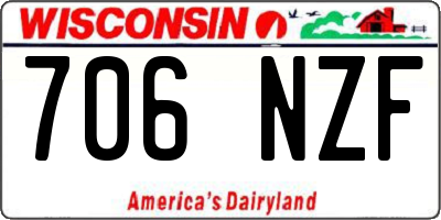 WI license plate 706NZF
