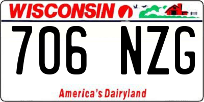 WI license plate 706NZG