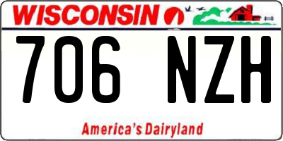 WI license plate 706NZH