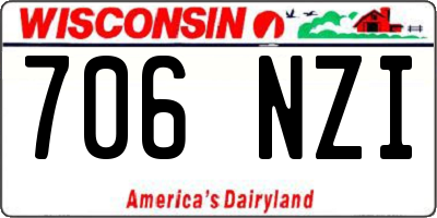 WI license plate 706NZI