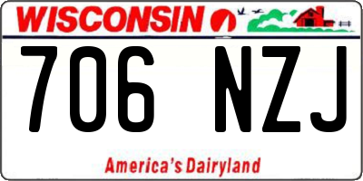 WI license plate 706NZJ