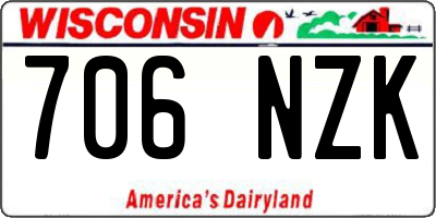 WI license plate 706NZK