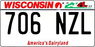 WI license plate 706NZL