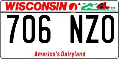 WI license plate 706NZO